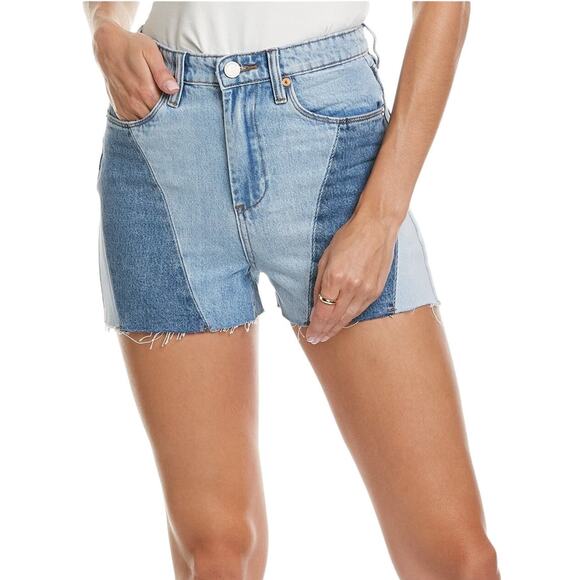 NWT! Blank NYC The Reeve Juicy Patchwork Colorblock Denim Shorts - Size 28 - Picture 1 of 7